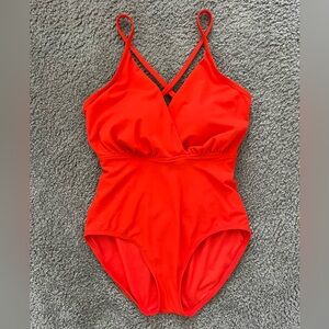 Aqua Green Orange Swimsuit